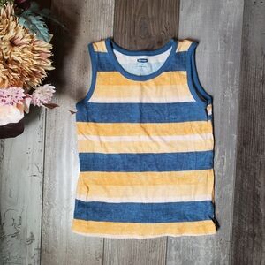 Old Navy Toddler Boy Orange and Blue Striped Tank Top Size 3T NWOT